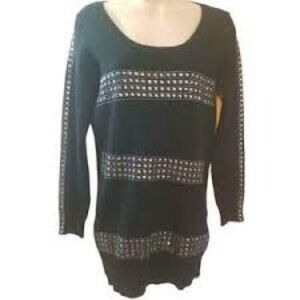 BCBGMaxAzria Black Studded Sweater